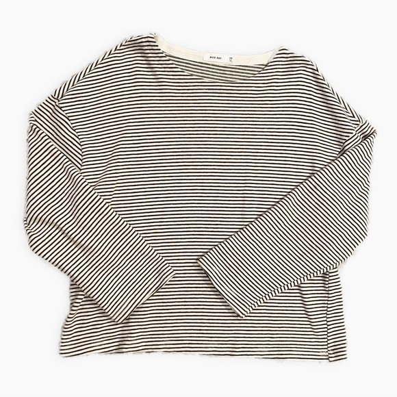 Mod Ref | Striped Cotton Top Relaxed Fit Black White Size Small Medium - Picture 6 of 6